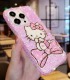 Handmade Crystal iPhone 16 Case Glitter Bling Hello Kitty Phone Cover Luxury Crystal Rhinestone