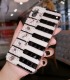 Handmade Crystal iPhone 16 Case Glitter Bling Piano Keys Pattern Luxury Crystal Pearl Rhinestone