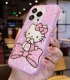 Handmade Crystal iPhone 16 Case Glitter Bling Hello Kitty Phone Cover Luxury Crystal Rhinestone