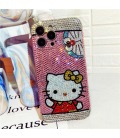 Handmade Crystal iPhone 16 Case Glitter Bling Hello Kitty Phone Cover Luxury Crystal Rhinestone