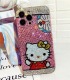Handmade Crystal iPhone 16 Case Glitter Bling Hello Kitty Phone Cover Luxury Crystal Rhinestone
