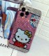 Handmade Crystal iPhone 16 Case Glitter Bling Hello Kitty Phone Cover Luxury Crystal Rhinestone