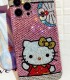 Handmade Crystal iPhone 16 Case Glitter Bling Hello Kitty Phone Cover Luxury Crystal Rhinestone