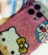 Handmade Crystal iPhone 16 Case Glitter Bling Hello Kitty Phone Cover Luxury Crystal Rhinestone