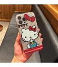 Handmade Crystal iPhone 16 Case Glitter Bling Hello Kitty Phone Cover Luxury Crystal Rhinestone