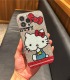 Handmade Crystal iPhone 16 Case Glitter Bling Hello Kitty Phone Cover Luxury Crystal Rhinestone