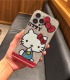 Handmade Crystal iPhone 16 Case Glitter Bling Hello Kitty Phone Cover Luxury Crystal Rhinestone