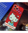 Handmade Crystal iPhone 16 Case Glitter Bling Hello Kitty Phone Cover Luxury Crystal Rhinestone