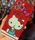 Handmade Crystal iPhone 16 Case Glitter Bling Hello Kitty Phone Cover Luxury Crystal Rhinestone