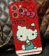 Handmade Crystal iPhone 16 Case Glitter Bling Hello Kitty Phone Cover Luxury Crystal Rhinestone