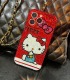 Handmade Crystal iPhone 16 Case Glitter Bling Hello Kitty Phone Cover Luxury Crystal Rhinestone
