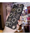 Handmade Crystal iPhone 16 Case Glitter Bling Phone Cover Luxury Crystal Black Rhinestone