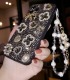 Handmade Crystal iPhone 16 Case Glitter Bling Phone Cover Luxury Crystal Black Rhinestone