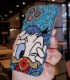 Handmade Crystal iPhone 16 Case Glitter Bling Donald Duck Phone Cover Luxury Crystal Rhinestone