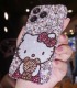 Handmade Crystal iPhone 16 Case Glitter Bling Hello Kitty Phone Cover Luxury Crystal Rhinestone