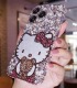 Handmade Crystal iPhone 16 Case Glitter Bling Hello Kitty Phone Cover Luxury Crystal Rhinestone