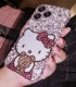 Handmade Crystal iPhone 16 Case Glitter Bling Hello Kitty Phone Cover Luxury Crystal Rhinestone