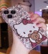 Handmade Crystal iPhone 16 Case Glitter Bling Hello Kitty Phone Cover Luxury Crystal Rhinestone