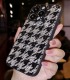 Handmade Crystal iPhone 16 Case Glitter Bling Houndstooth Phone Cover Luxury Crystal Rhinestone