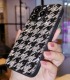 Handmade Crystal iPhone 16 Case Glitter Bling Houndstooth Phone Cover Luxury Crystal Rhinestone