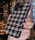Handmade Crystal iPhone 16 Case Glitter Bling Houndstooth Phone Cover Luxury Crystal Rhinestone