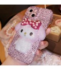 Handmade Crystal iPhone 16 Case Glitter Bling My Melody iPhone Cover Luxury Crystal Rhinestone