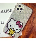Handmade Crystal iPhone 16 Case Glitter Bling Hello Kitty Phone Cover Luxury Crystal Rhinestone