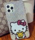 Handmade Crystal iPhone 16 Case Glitter Bling Hello Kitty Phone Cover Luxury Crystal Rhinestone