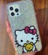 Handmade Crystal iPhone 16 Case Glitter Bling Hello Kitty Phone Cover Luxury Crystal Rhinestone