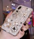 Handmade Crystal iPhone 16 Case Luxury Pearl Phone Cover Unique Pearl & Flower Design