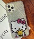 Handmade Crystal iPhone 16 Case Glitter Bling Hello Kitty Phone Cover Luxury Crystal Rhinestone