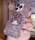 Handmade Crystal iPhone 16 Case Glitter Bling My Melody Phone Cover Luxury Crystal Rhinestone