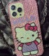 Handmade Crystal iPhone 16 Case Glitter Bling Hello Kitty Phone Cover Luxury Crystal Rhinestone