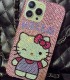 Handmade Crystal iPhone 16 Case Glitter Bling Hello Kitty Phone Cover Luxury Crystal Rhinestone