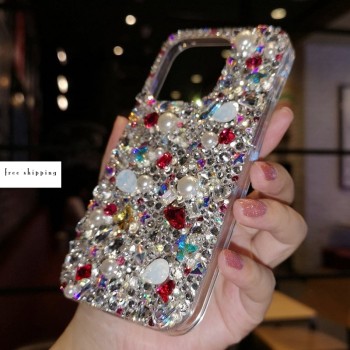 Handmade Crystal iPhone 16 Case Glitter Bling Phone Cover Luxury Crystal Diamond Rhinestone