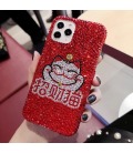 Handmade Crystal iPhone 16 Case Glitter Bling Lucky Cat Phone Cover Luxury Crystal Rhinestone