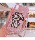 Handmade Crystal iPhone 16 Case Glitter Bling Disney Marie Cat Luxury Crystal Diamond Rhinestone