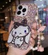 Handmade Crystal iPhone 16 Case  Glitter Bling Sanrio Cinnamoroll Phone Cover Luxury Crystal Rhinestone