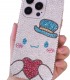 Handmade Crystal iPhone 16 Case  Glitter Bling Sanrio Cinnamoroll Phone Cover Luxury Crystal Rhinestone