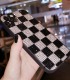 Handmade Crystal iPhone 16 Case Glitter Bling Black & White Check Phone Cover Luxury Rhinestone