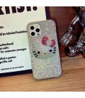 Handmade Crystal iPhone 16 Case Glitter Bling Hello Kitty Phone Cover Luxury Crystal Rhinestone