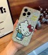 Handmade Crystal iPhone 16 Case Glitter Bling Hello Kitty Phone Cover Luxury Crystal Rhinestone