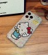 Handmade Crystal iPhone 16 Case Glitter Bling Hello Kitty Phone Cover Luxury Crystal Rhinestone