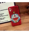 Handmade Crystal iPhone 16 Case Glitter Bling Doraemon Phone Cover Luxury Crystal Rhinestone