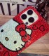Handmade Crystal iPhone 16 Case Glitter Bling Hello Kitty Phone Cover Luxury Crystal Rhinestone