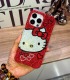 Handmade Crystal iPhone 16 Case Glitter Bling Hello Kitty Phone Cover Luxury Crystal Rhinestone