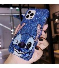 Handmade Crystal iPhone 16 Case Glitter Bling Disney Stitch Phone Cover Luxury Crystal Rhinestone