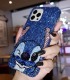 Handmade Crystal iPhone 16 Case Glitter Bling Disney Stitch Phone Cover Luxury Crystal Rhinestone