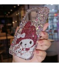 Handmade Crystal iPhone 16 Case Glitter Bling My Melody Phone Cover Luxury Crystal Rhinestone