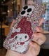 Handmade Crystal iPhone 16 Case Glitter Bling My Melody Phone Cover Luxury Crystal Rhinestone